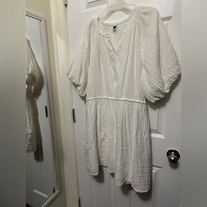 OLD NAVY puffer sleeve midi dress